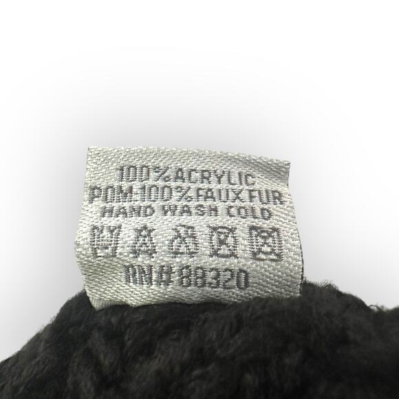 C.C NWT Fur Pom CC Beanie HAT43 Black With Natural Pom Winter Hat Slouchy - Picture 4 of 6